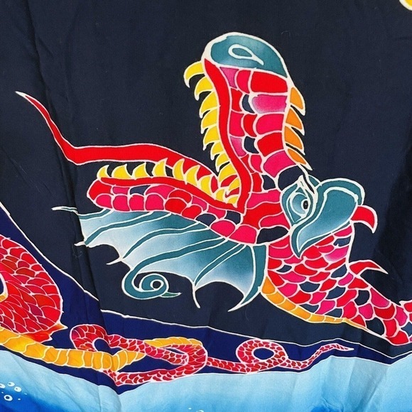 Young Fashion Asian Dragon Wall Decor 47x74 Batik Art Planets Celestial Colorful - Picture 4 of 7